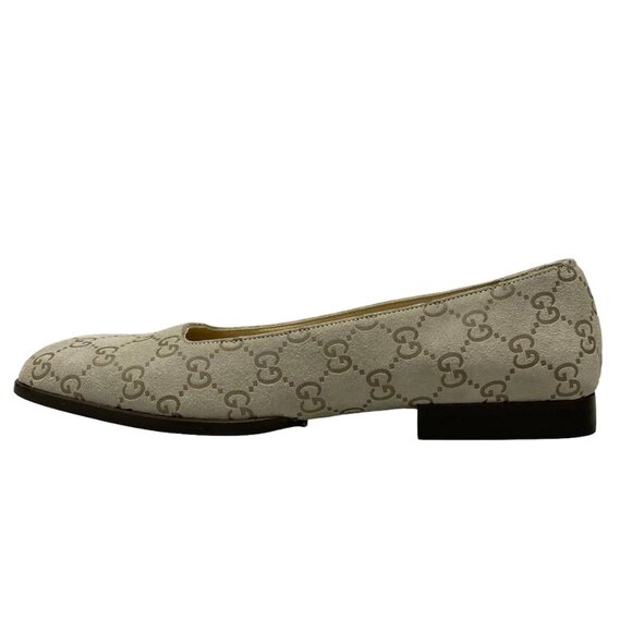 GUCCI - Light gray Gold Multi Suede Wood Women's Pumps 212-080425 - Picture 3 of 11